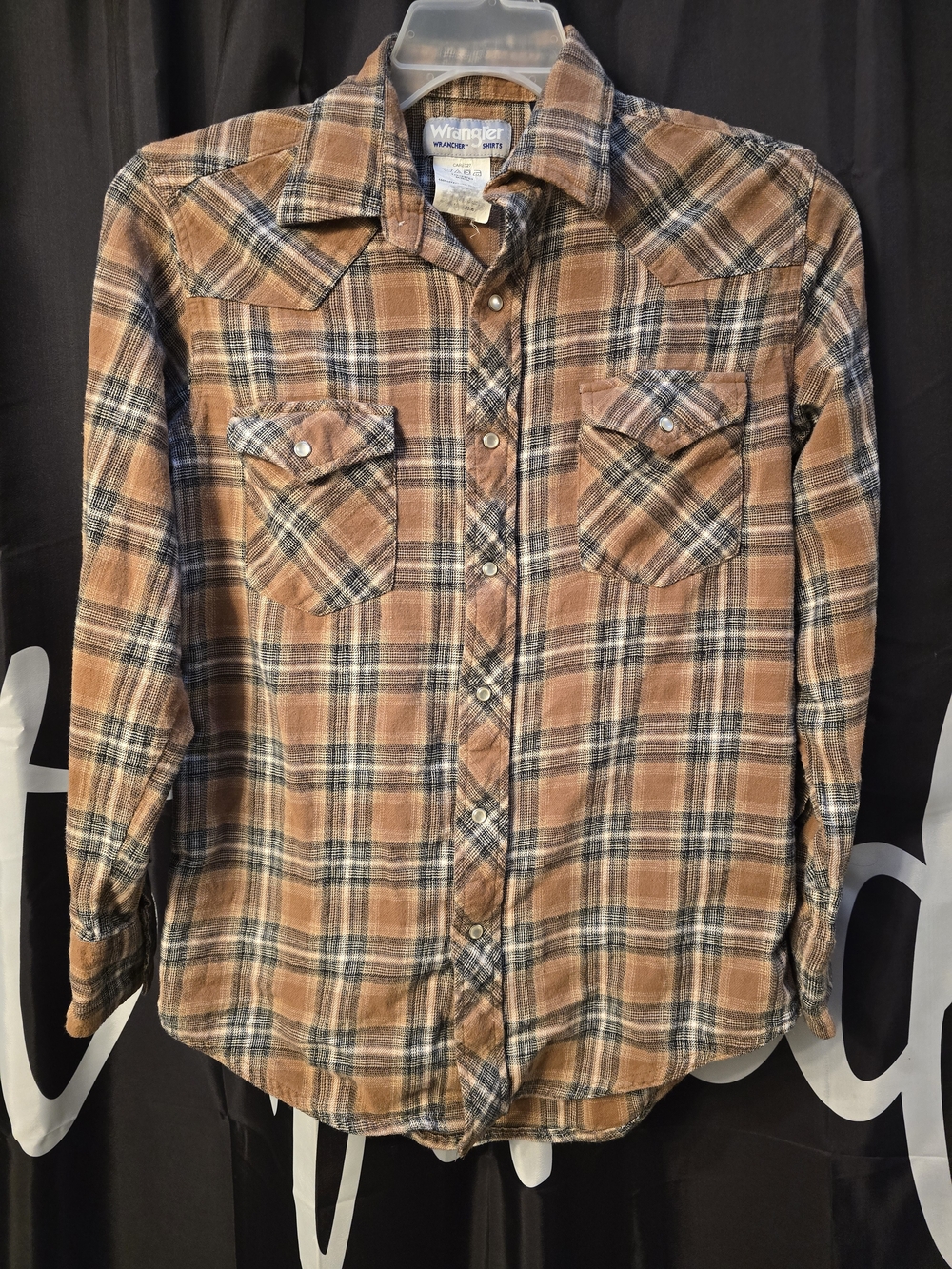 Wrangler Brown Plaid Button-Down Casual Women's Shirt - Picture 1 of 6